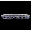 Image 2 : 14KT White Gold 11.80 ctw Sapphire and Diamond Bracelet