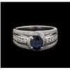 Image 2 : 1.21 ctw Sapphire and Diamond Ring - 18KT White Gold