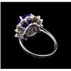 Image 3 : 3.60 ctw Tanzanite and Diamond Ring - 14KT White Gold