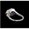 Image 3 : 4.36 ctw Tanzanite and Diamond Ring - 14KT White Gold