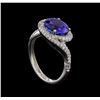 Image 4 : 4.36 ctw Tanzanite and Diamond Ring - 14KT White Gold