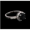 Image 2 : 1.78 ctw Green Tourmaline and Diamond Ring - 14KT White Gold