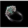 Image 3 : 3.90 ctw Emerald and Diamond Ring - 14KT White Gold