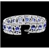 Image 3 : 14KT White Gold 21.12 ctw Tanzanite and Diamond Bracelet