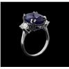 Image 3 : 10.42 ctw Sapphire and Diamond Ring - 14KT White Gold