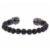 Image 2 : Cozmo Sterling Silver Black Crystal Skull Cuff Bracelet