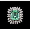 Image 2 : GIA Cert 10.87 ctw Emerald and Diamond Ring - 14KT White Gold