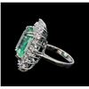Image 3 : GIA Cert 10.87 ctw Emerald and Diamond Ring - 14KT White Gold