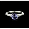 Image 1 : 14KT White Gold 1.37 ctw Tanzanite and Diamond Ring