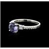 Image 2 : 14KT White Gold 1.37 ctw Tanzanite and Diamond Ring