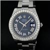 Image 1 : Rolex Stainless Steel Black Roman Diamond 3.50 ctw DateJust Men's Watch