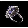 Image 3 : 8.26 ctw Tanzanite and Diamond Ring - 14KT White Gold