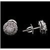 Image 2 : 1.00 ctw Diamond Earrings - 14KT White Gold