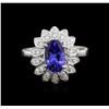 Image 2 : 1.91 ctw Tanzanite and Diamond Ring - 14KT White Gold