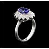 Image 3 : 1.91 ctw Tanzanite and Diamond Ring - 14KT White Gold