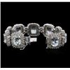Image 3 : 14KT White Gold 38.79 ctw Aquamarine and Diamond Bracelet