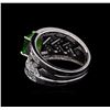 Image 3 : 1.31 ctw Tsavorite and Diamond Ring - 14KT White Gold