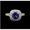 Image 2 : 2.80 ctw Tanzanite and Diamond Ring - 14KT White Gold