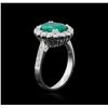 Image 3 : 14KT White Gold 3.45 ctw Emerald and Diamond Ring