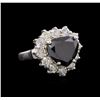 Image 1 : 7.97 ctw Black Diamond Ring - 14KT White Gold