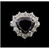 Image 2 : 7.97 ctw Black Diamond Ring - 14KT White Gold
