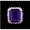 Image 2 : 12.82 ctw Amethyst and Diamond Ring - 14KT White Gold