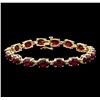 Image 1 : 27.55 ctw Ruby and Diamond Bracelet - 14KT Yellow Gold