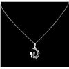 Image 2 : 0.61 ctw Diamond Pendant With Chain - 14KT White Gold