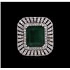 Image 2 : 14KT White Gold 12.25 ctw Emerald and Diamond Ring