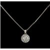 Image 1 : 14KT White Gold 0.96 ctw Diamond Pendant With Chain