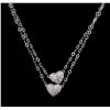Image 1 : 0.40 ctw Diamond Heart Necklace - 14KT White Gold