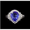 Image 2 : 14KT White Gold 2.90 ctw Tanzanite and Diamond Ring