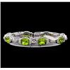 Image 2 : Crayola 20.00 ctw Peridot and White Sapphire Bracelet - .925 Silver