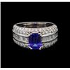 Image 2 : 14KT White Gold 1.46 ctw Tanzanite and Diamond Ring