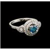 Image 1 : 14KT White Gold 0.98 ctw Blue Diamond Ring