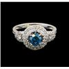 Image 2 : 14KT White Gold 0.98 ctw Blue Diamond Ring