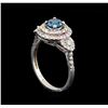 Image 4 : 14KT White Gold 0.98 ctw Blue Diamond Ring