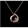 Image 2 : 0.35 ctw Diamond Pendant With Chain - 14KT Rose Gold