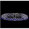 Image 1 : 14KT White Gold 16.66 ctw Tanzanite and Diamond Bracelet