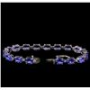 Image 3 : 14KT White Gold 16.66 ctw Tanzanite and Diamond Bracelet