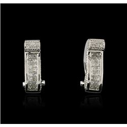 18KT White Gold 1.21 ctw Diamond Earrings