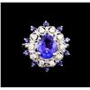 Image 2 : 14KT White Gold 3.43 ctw Tanzanite and Diamond Ring