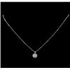Image 2 : 14KT White Gold 0.93 ctw Diamond Pendant With Chain