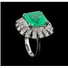 Image 4 : GIA Cert 9.65 ctw Emerald and Diamond Ring - 14KT White Gold