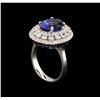 Image 4 : 4.66 ctw Tanzanite and Diamond Ring - 14KT White Gold
