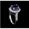 Image 4 : 5.63 ctw Tanzanite and Diamond Ring - 14KT White Gold
