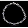 Image 1 : 6.00 ctw Sapphire Bracelet - 14KT White Gold