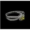 Image 1 : 0.72 ctw Yellow Diamond Ring - 14KT White Gold