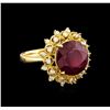 Image 1 : 14KT Yellow Gold 6.86 ctw Ruby and Diamond Ring
