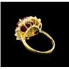 Image 3 : 14KT Yellow Gold 6.86 ctw Ruby and Diamond Ring